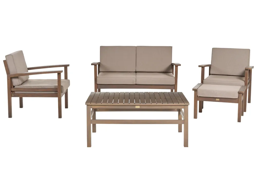 Pouf Portaoggetti Set di divani MANILA Legno d'acacia certificato FSC® Legno cupo