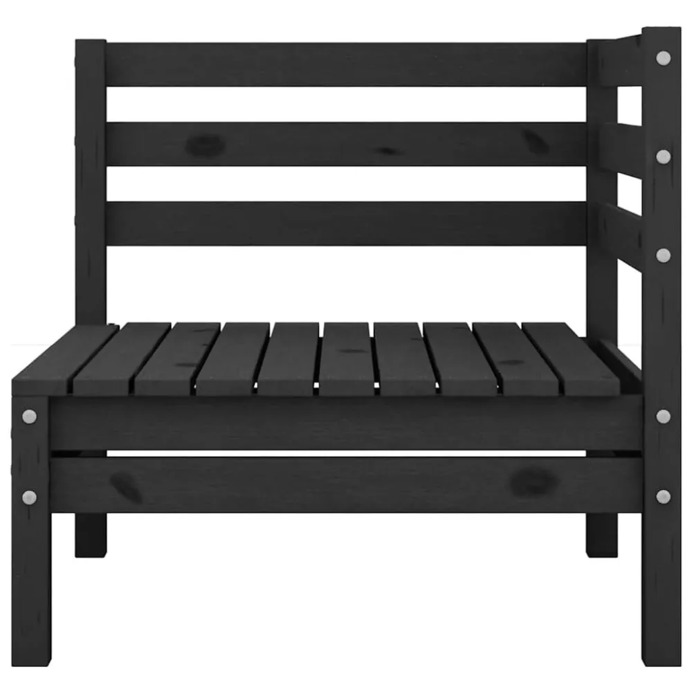 Premium Resina Sintetica Divano Angolare da Giardino Nero Legno Massello di Pino