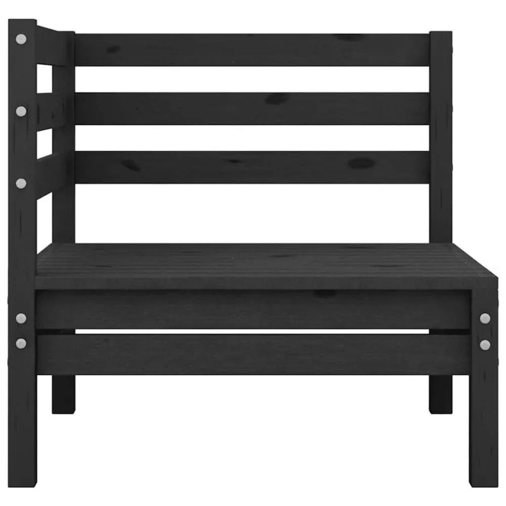 Premium Resina Sintetica Divano Angolare da Giardino Nero Legno Massello di Pino