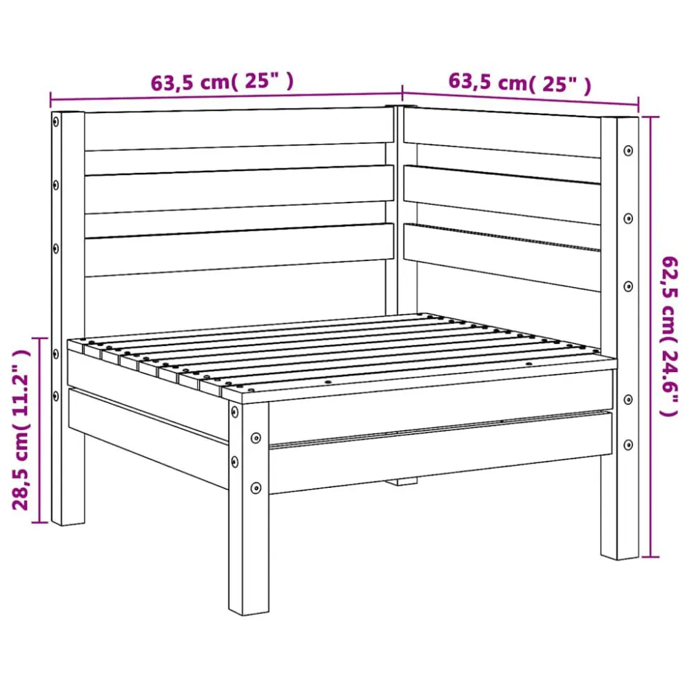 Premium Resina Sintetica Divano Angolare da Giardino Nero Legno Massello di Pino