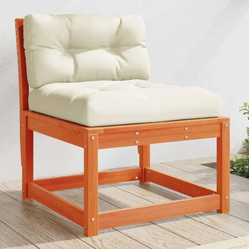 Premium Resina Sintetica Divano Giardino Cuscini Marrone Cera Massello di Pino