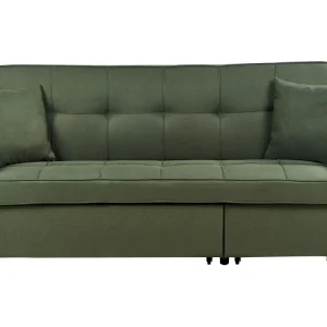 Premium Resina Sintetica Divano letto 3 posti tessuto verde GLOMMA