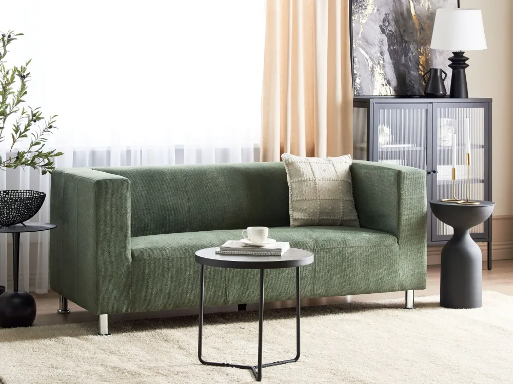 Premium Resina Sintetica Divano 3 posti tessuto verde FLORO