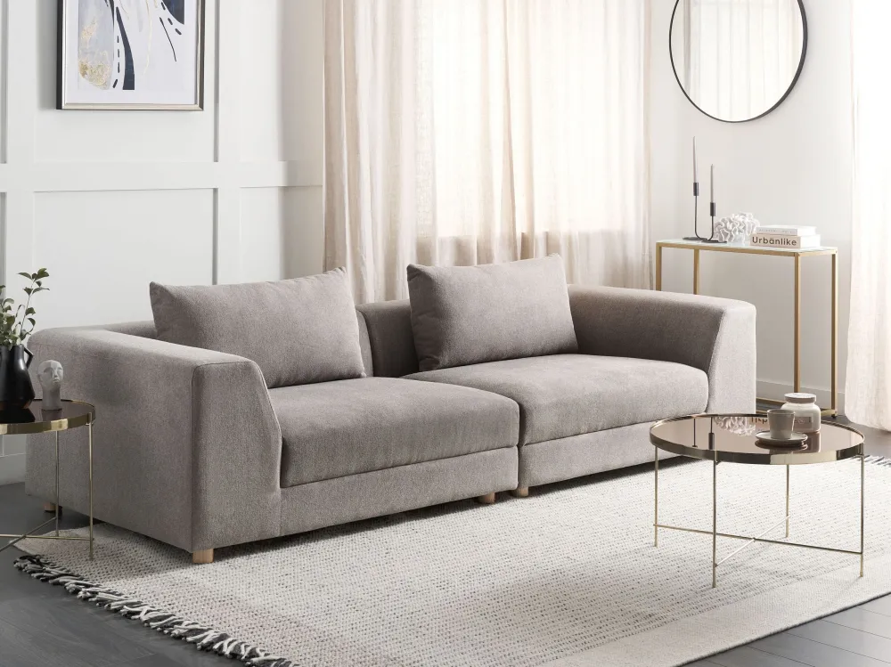 Premium Resina Sintetica Divano 3 posti tessuto marrone LERMON
