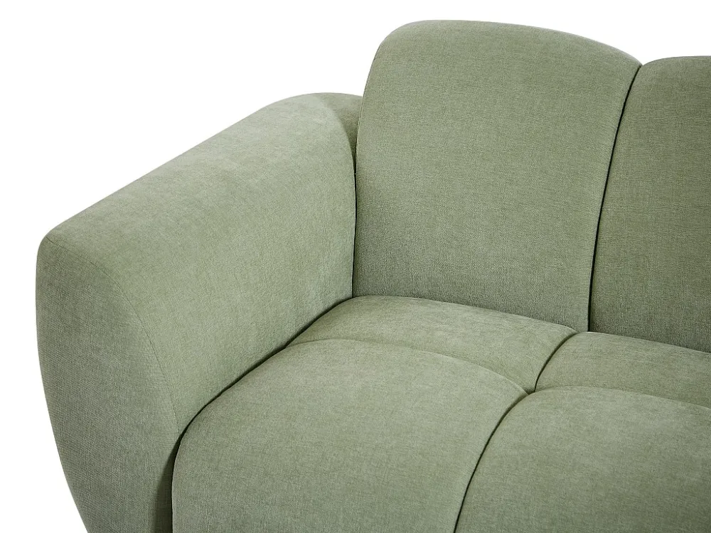 Premium Resina Sintetica Divano 3 posti Tessuto Verde effetto imbottito JULORI