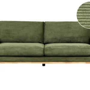Premium Resina Sintetica Divano velluto coste verde 3 posti SIGGARD