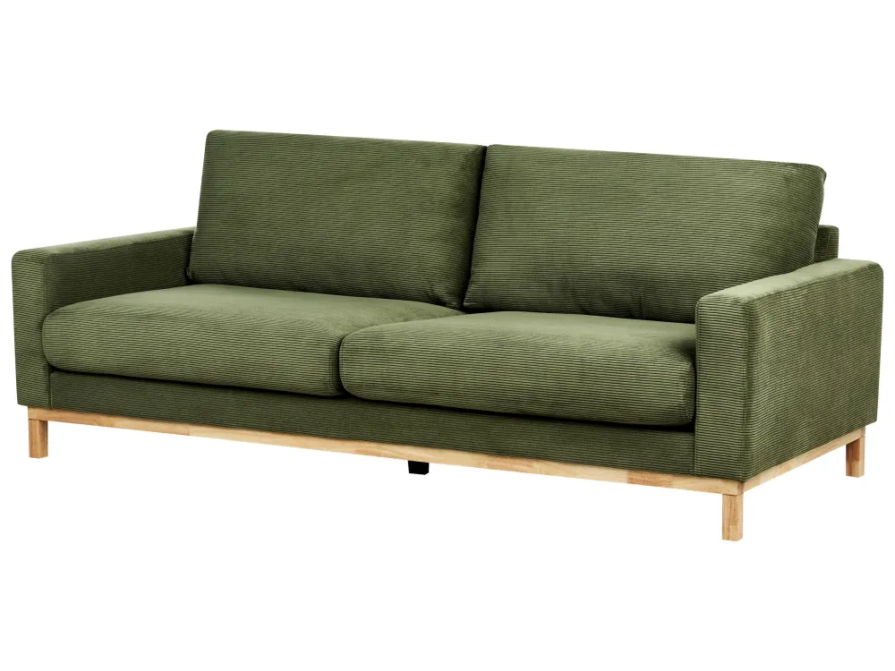 Premium Resina Sintetica Divano velluto coste verde 3 posti SIGGARD