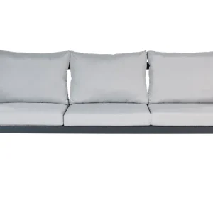 Sedia con Braccioli Divano da giardino 3 posti alluminio grigio evidente KIATO