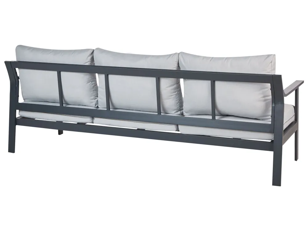 Sedia con Braccioli Divano da giardino 3 posti alluminio grigio evidente KIATO