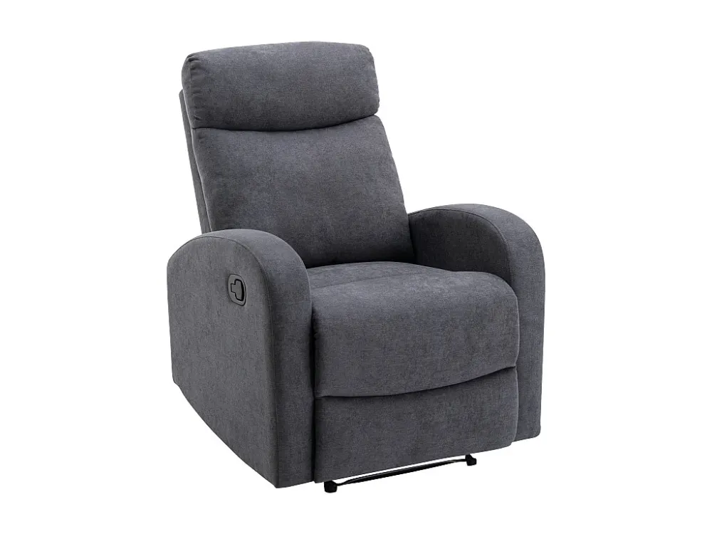 Sedia con Braccioli Divano 3 posti e poltrona relax Tessuto Grigio Stile recente EVELYN