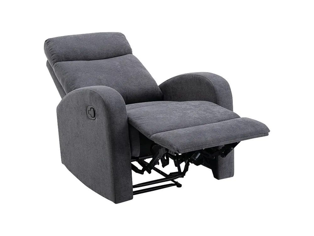 Sedia con Braccioli Divano 3 posti e poltrona relax Tessuto Grigio Stile recente EVELYN