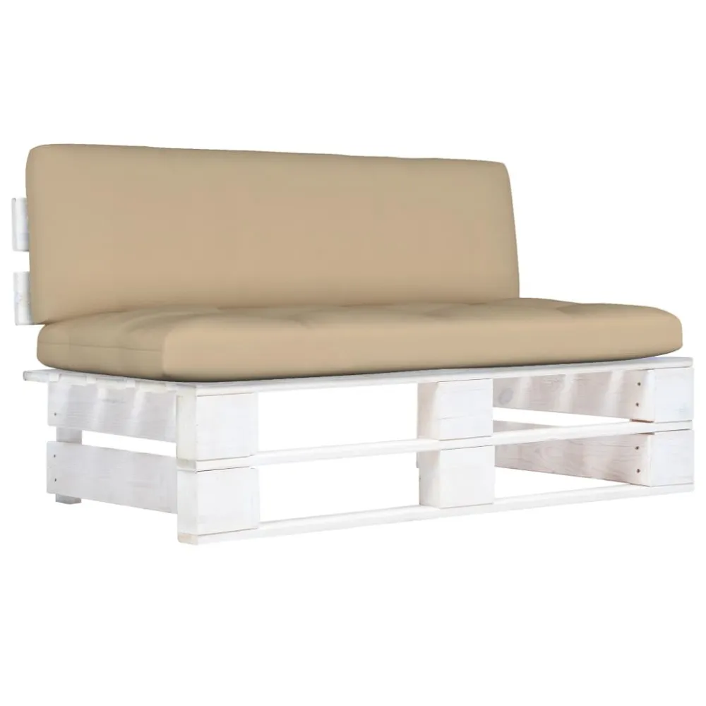 Sedia da Giardino Divano Centrale da Giardino Pallet Legno Pino Impregnato Bianco
