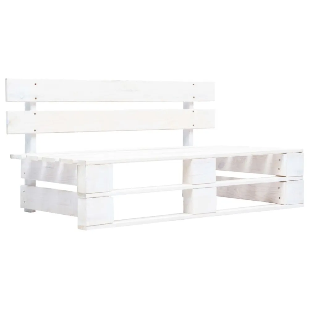 Sedia da Giardino Divano Centrale da Giardino Pallet Legno Pino Impregnato Bianco