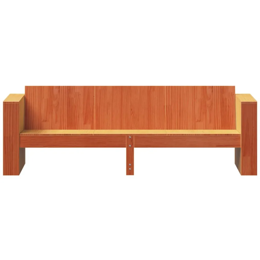 Sedia Pieghevole Divano Giardino 3 Posti Marrone Cera 189x60x62 cm Massello Pino