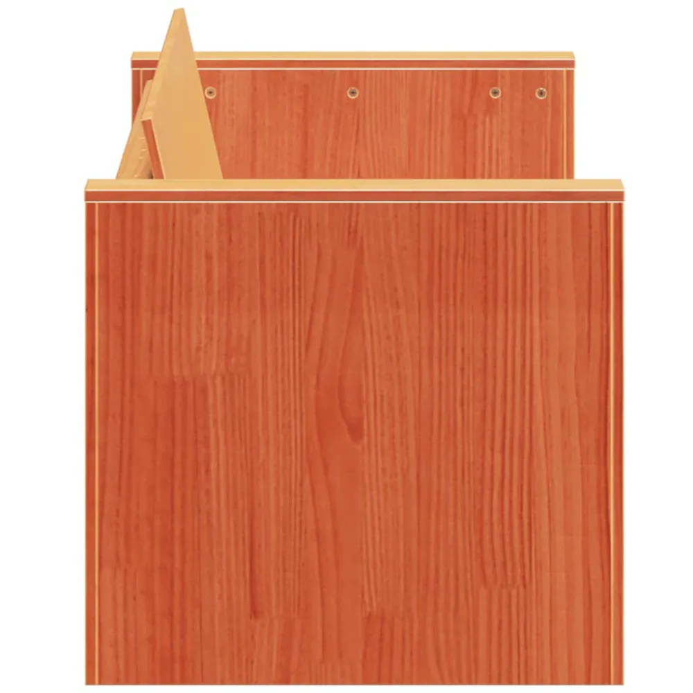 Sedia Pieghevole Divano Giardino 3 Posti Marrone Cera 189x60x62 cm Massello Pino