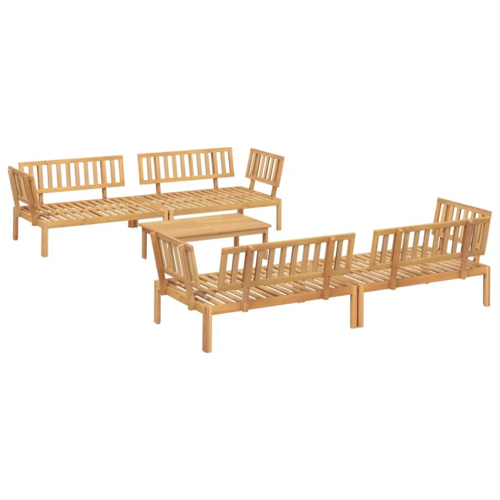 Sedia da Terrazzo Set Divano Pallet da Giardino 5 pz Legno Massello di Acacia