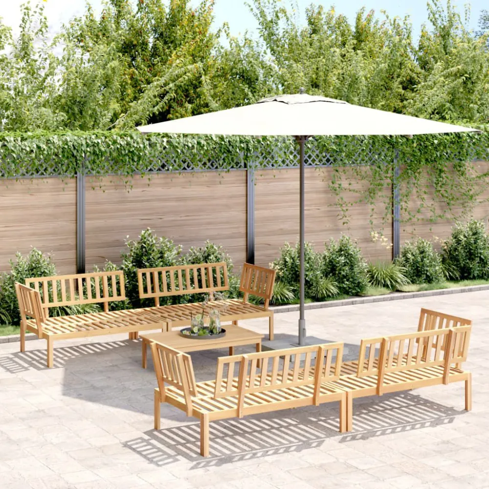 Sedia da Terrazzo Set Divano Pallet da Giardino 5 pz Legno Massello di Acacia