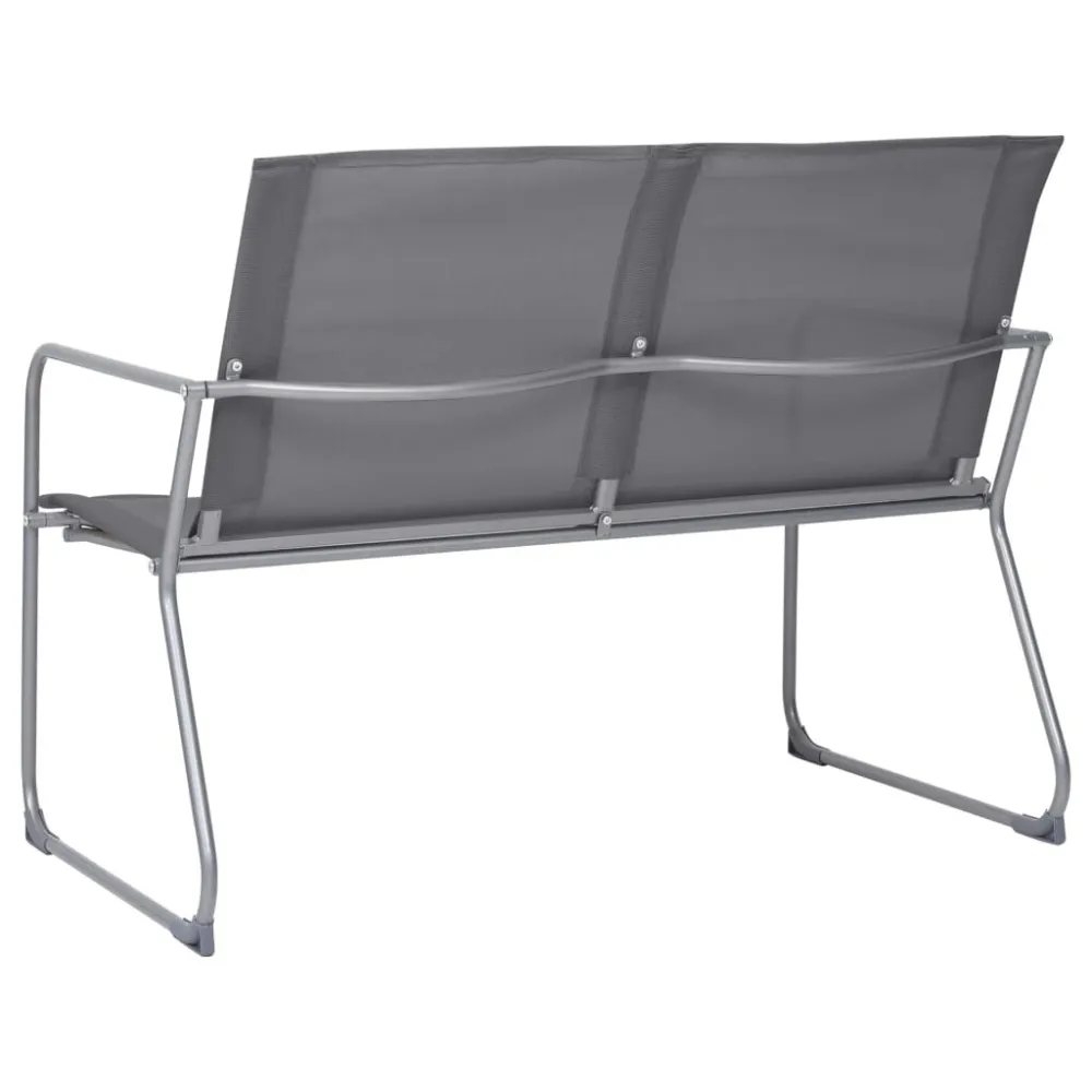 Set Divano da Giardino 4 pz Tessuto e Acciaio Grigio - Impermeabile e UV Resistente