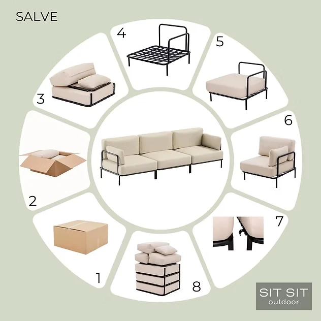 DIVANO "DANDY" 3 + MODULO SINGOLO - 3 colori SIT SIT