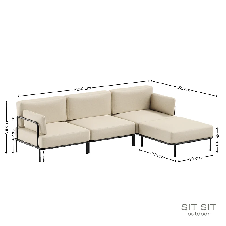 DIVANO "SALVE" 3' + MODULO SINGOLO - 3 colori SIT SIT