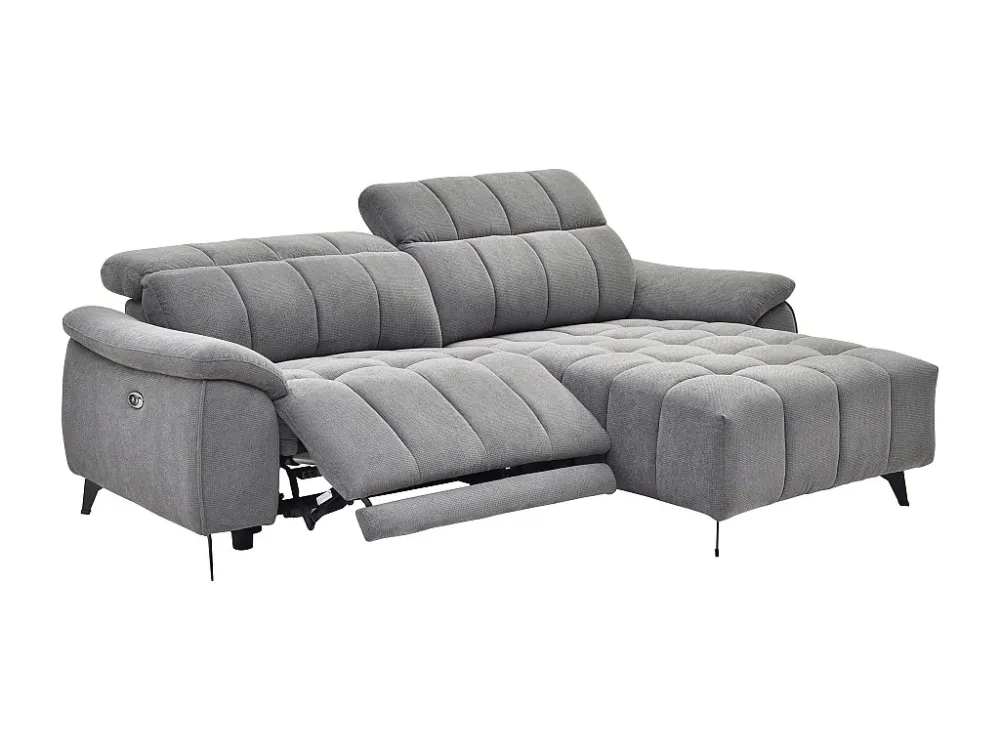 Certificato IPX4 Divano relax elettrico Tessuto testurizzato Grigio Angolo destra CELTIMO