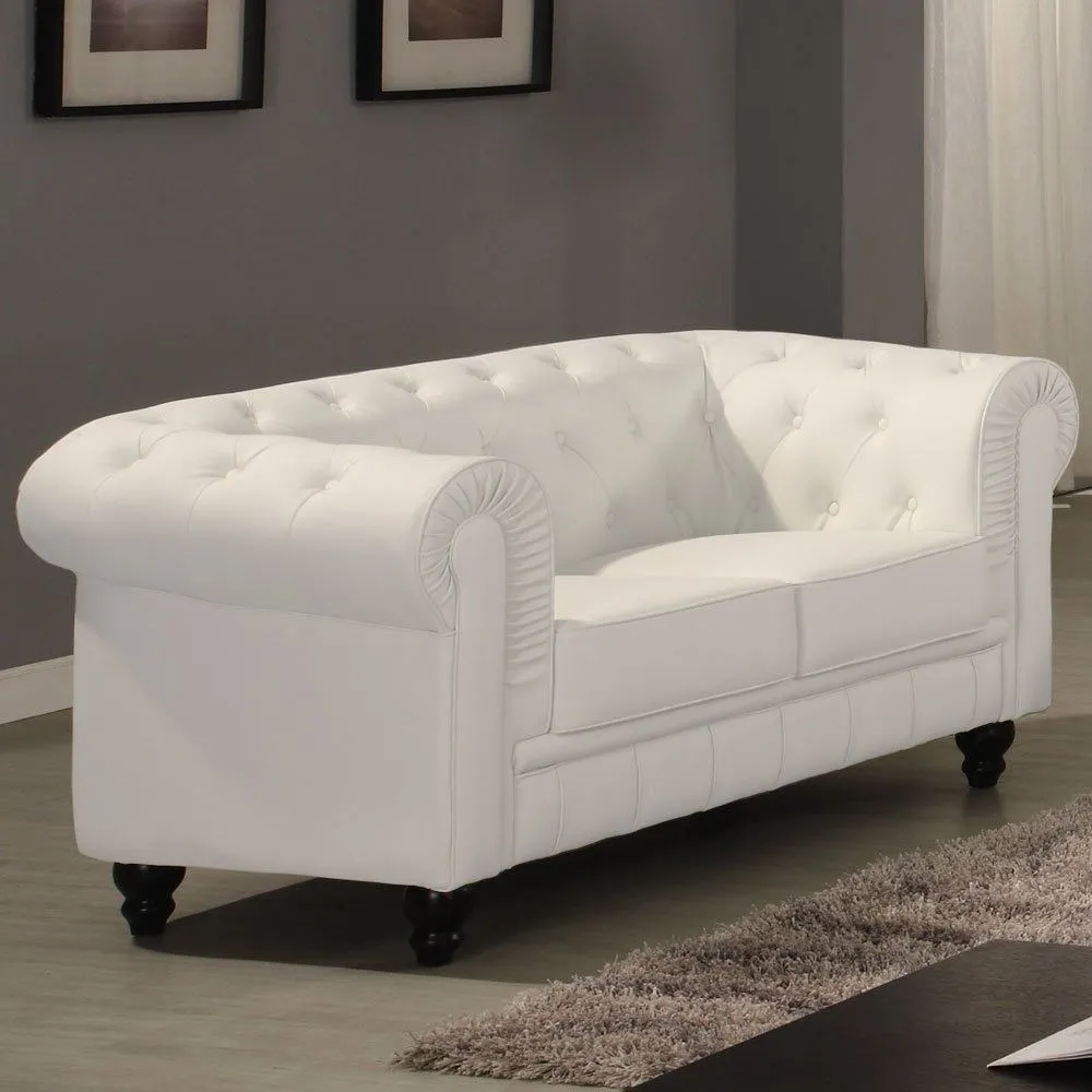Divano Chesterfield 2 posti Bianco