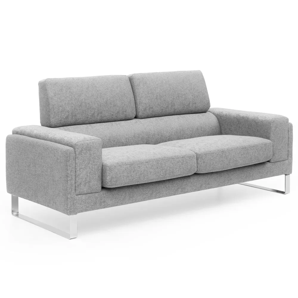 Divano contemporaneo Barth 3 posti Tessuto grigio argento
