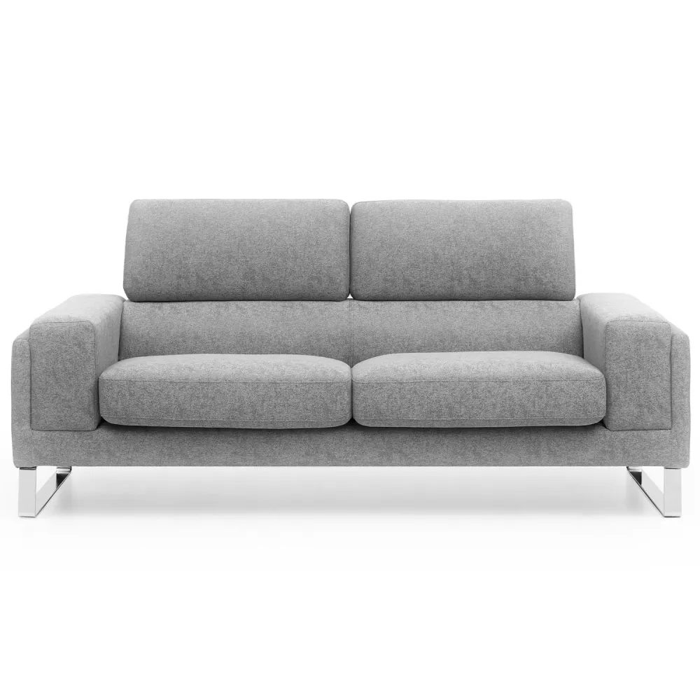 Divano contemporaneo Barth 3 posti Tessuto grigio argento