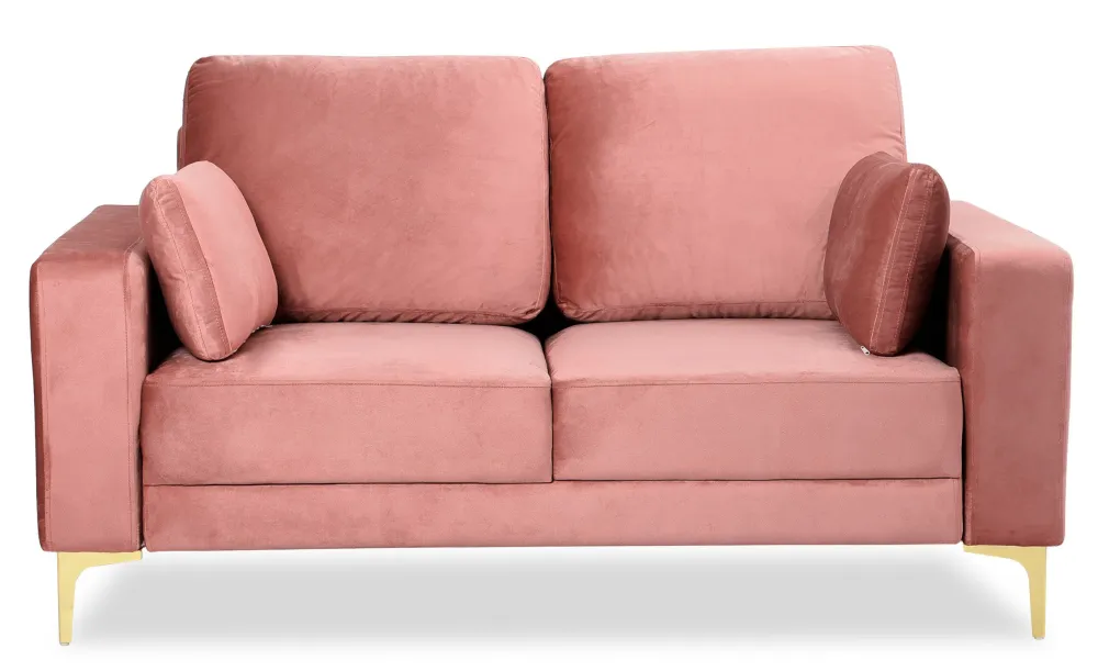 Divano contemporaneo 2 posti con gambe dorate Jeriko Velours Rose
