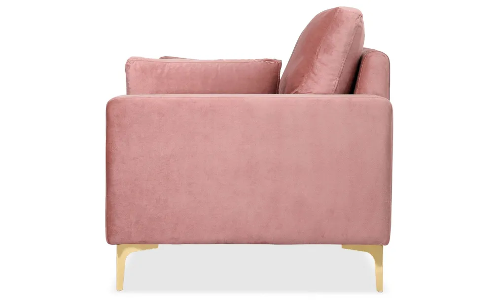 Divano contemporaneo 2 posti con gambe dorate Jeriko Velours Rose