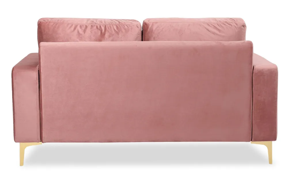 Divano contemporaneo 2 posti con gambe dorate Jeriko Velours Rose
