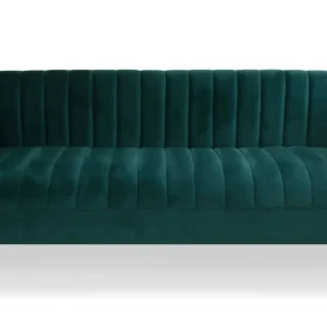 Divano contemporaneo 3 posti Sacramento Velvet Green con cuciture verticali