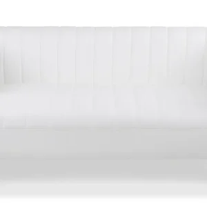 Divano contemporaneo Sacramento 2 posti con cuciture verticali bianco Simili