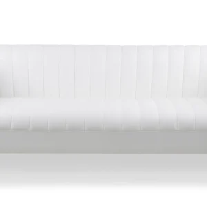 Divano contemporaneo Sacramento 3 posti con cuciture verticali bianco Simili