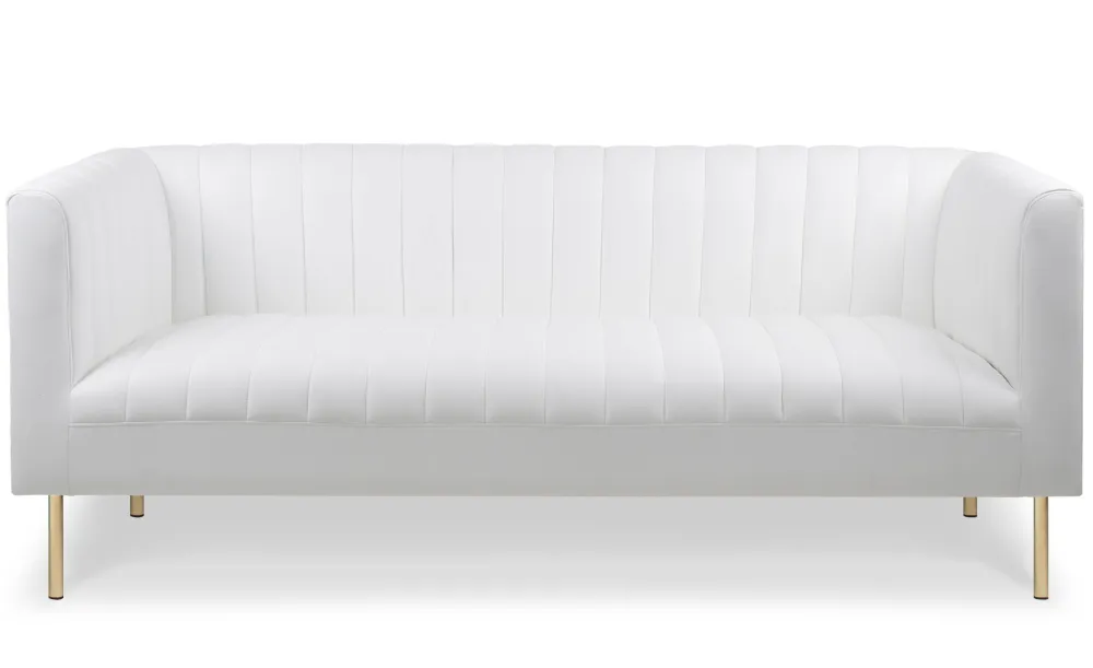 Divano contemporaneo Sacramento 3 posti con cuciture verticali bianco Simili