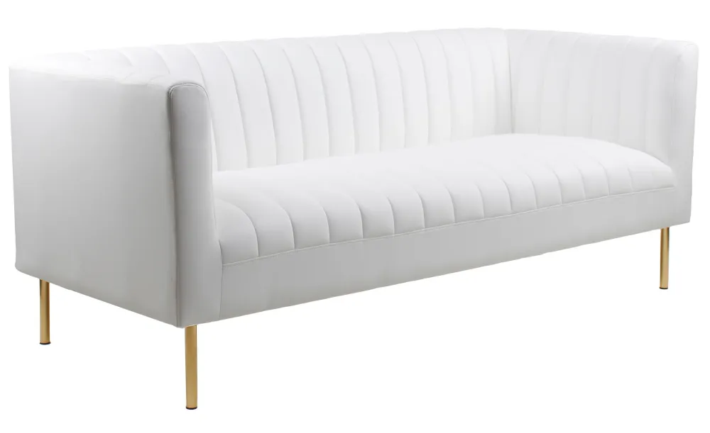 Divano contemporaneo Sacramento 3 posti con cuciture verticali bianco Simili
