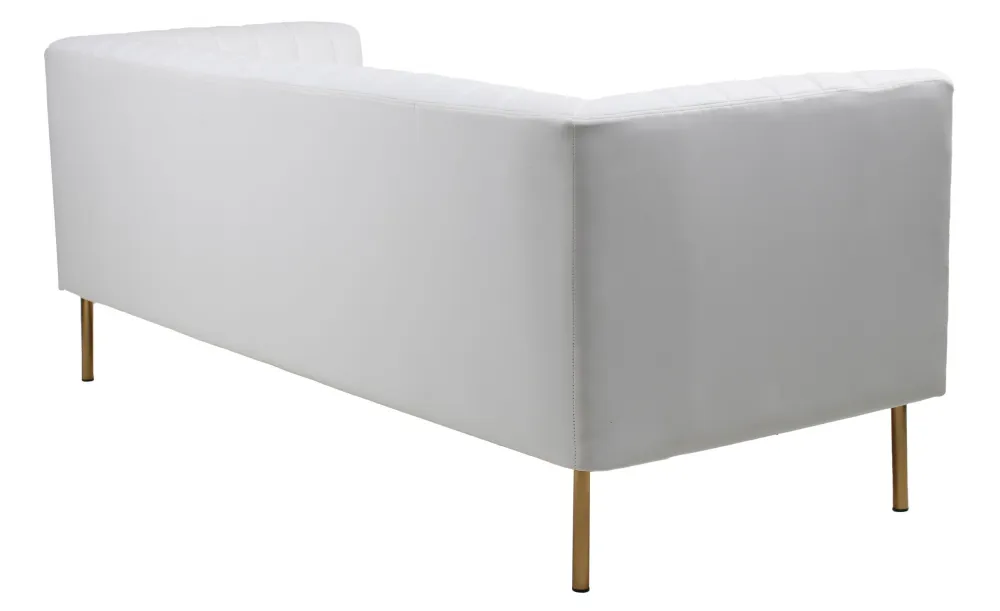 Divano contemporaneo Sacramento 3 posti con cuciture verticali bianco Simili
