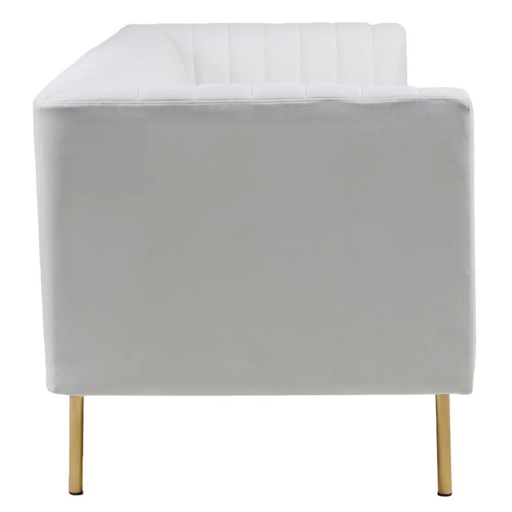 Divano contemporaneo Sacramento 3 posti con cuciture verticali bianco Simili