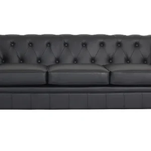 Divano grande 3 posti Chesterfield nero