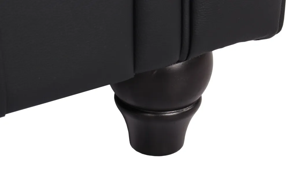 Divano grande 3 posti Chesterfield nero