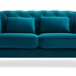 Divano imbottito 2 posti stile boudoir Glams Velvet Blue Duck