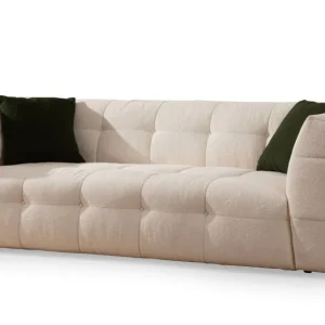 Divano imbottito Simur 3 posti Tessuto bouclette beige