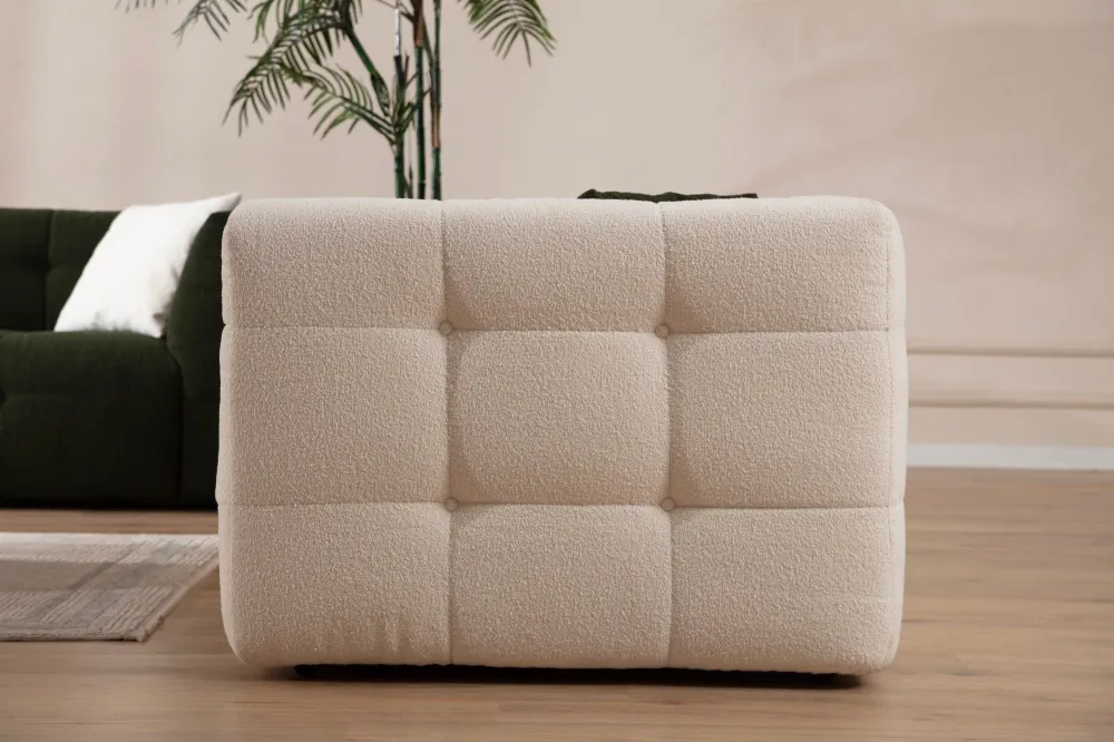 Divano imbottito Simur 3 posti Tessuto bouclette beige