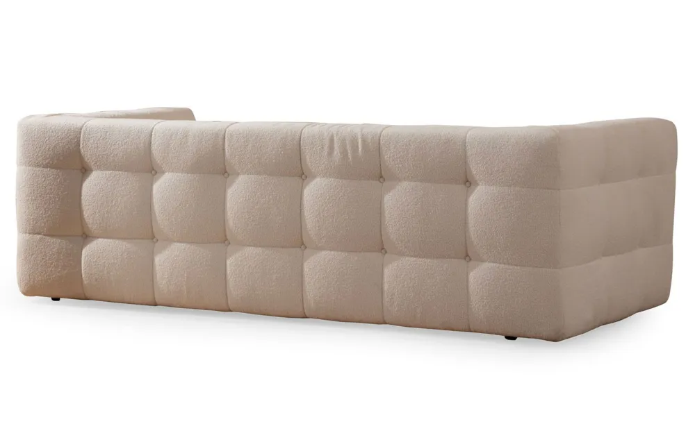 Divano imbottito Simur 3 posti Tessuto bouclette beige