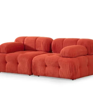 Divano modulare 2 posti Nounou Corduroy Red
