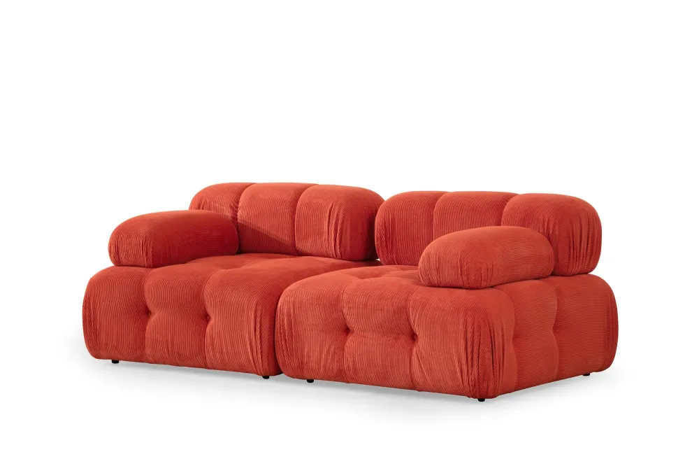 Divano modulare 2 posti Nounou Corduroy Red