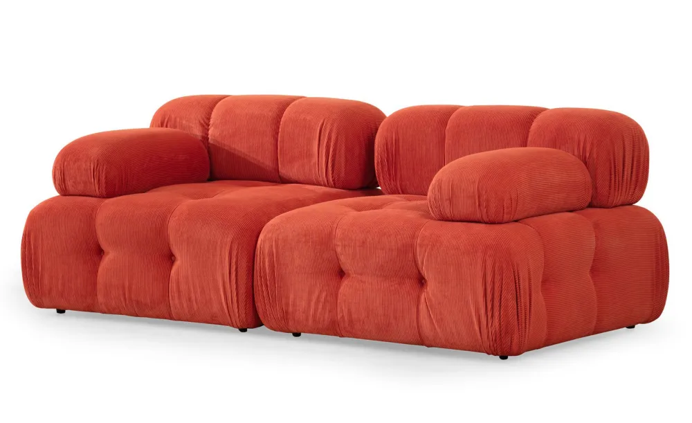 Divano modulare 2 posti Nounou Corduroy Red