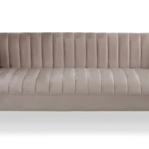 Divano 3 posti contemporaneo Sacramento Velvet Taupe con cuciture verticali