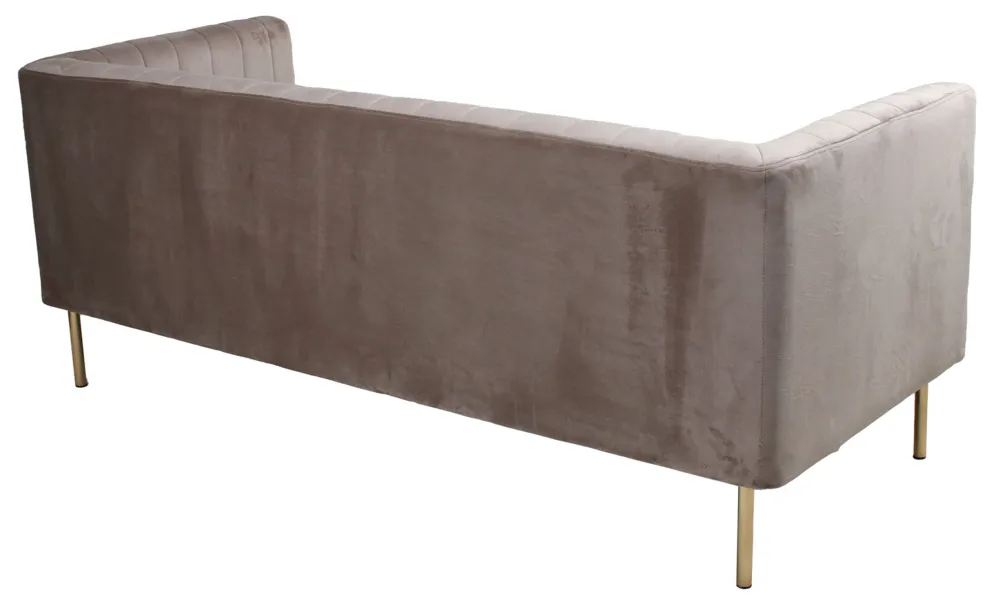 Divano 3 posti contemporaneo Sacramento Velvet Taupe con cuciture verticali