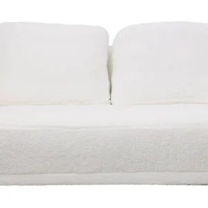 Divano 2 posti Tessuto effetto pelle di pecora beige